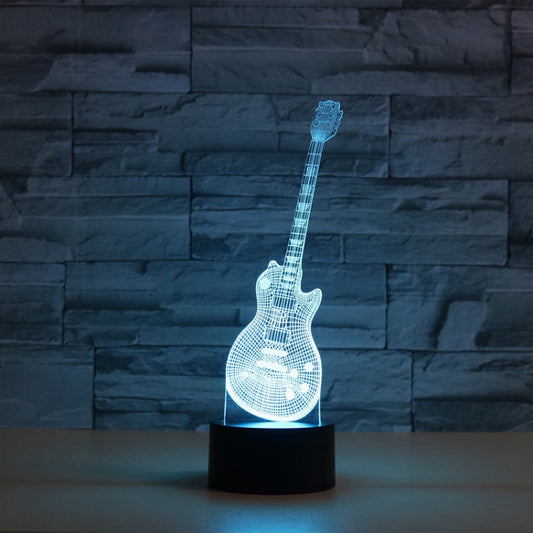 Guitar Shape 3D Colorful LED Vision Light Table Lamp, USB Touch Version - Novelty Lighting by buy2fix | Online Shopping UK | buy2fix
