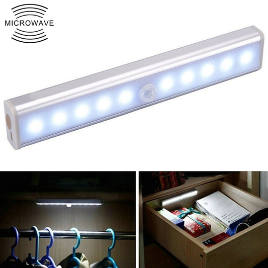 1.8W 10 LEDs White Light Wide Screen Intelligent Human Body Sensor Light LED Corridor Cabinet Light, USB Charging Version - Sensor LED Lights by buy2fix | Online Shopping UK | buy2fix