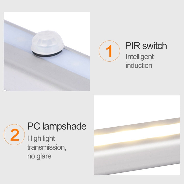 2W 10 LEDs White Light Wide Screen Intelligent Human Body Sensor Light LED Corridor Cabinet Light, Battery Version - Sensor LED Lights by buy2fix | Online Shopping UK | buy2fix