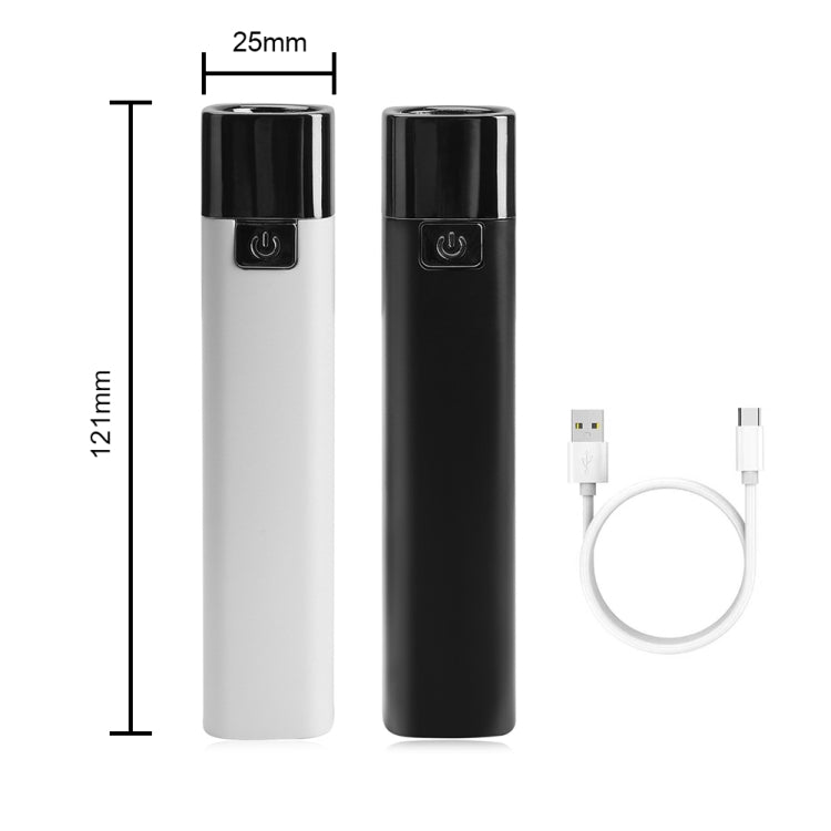 Mini Portable Lipstick Style Rechargeable LED Flashlight (Black) - Mini Flashlight by buy2fix | Online Shopping UK | buy2fix