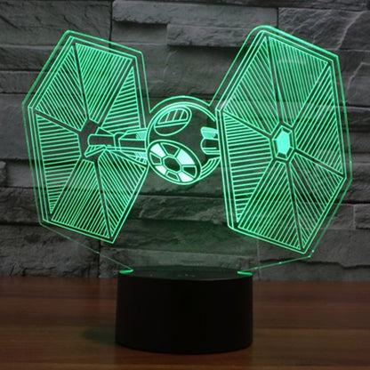 TIE Fighter Style 3D Touch Switch Control LED Light , 7 Color Discoloration Creative Visual Stereo Lamp Desk Lamp Night Light - Novelty Lighting by buy2fix | Online Shopping UK | buy2fix