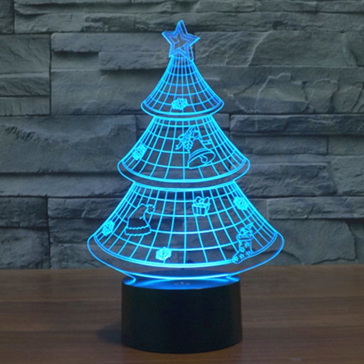 Christmas Tree Style 3D Touch Switch Control LED Light , 7 Color Discoloration Creative Visual Stereo Lamp Desk Lamp Night Light - Novelty Lighting by buy2fix | Online Shopping UK | buy2fix