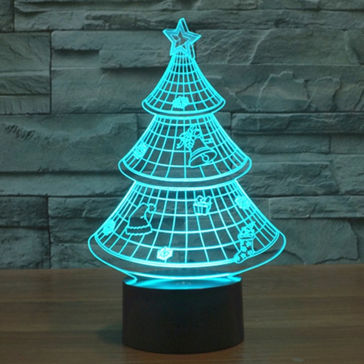 Christmas Tree Style 3D Touch Switch Control LED Light , 7 Color Discoloration Creative Visual Stereo Lamp Desk Lamp Night Light - Novelty Lighting by buy2fix | Online Shopping UK | buy2fix