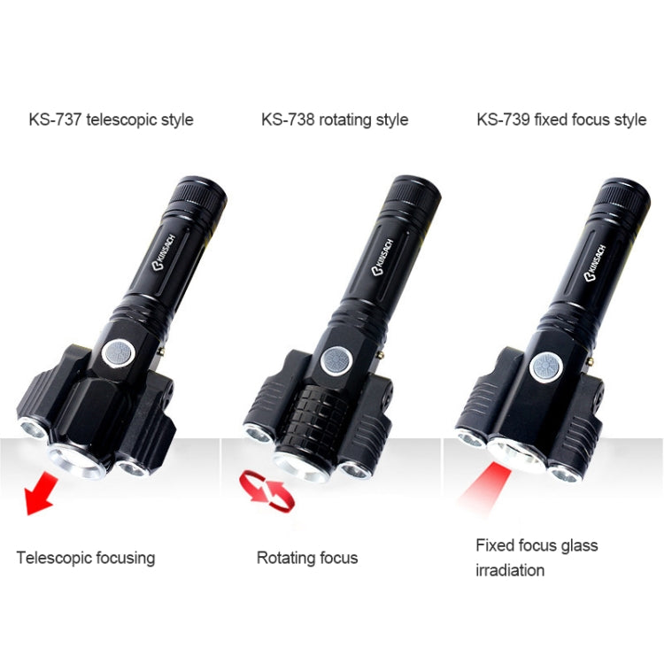 KS-739 USB Charging Waterproof T6+XPE Fixed Focus LED Flashlight with 4-Modes - LED Flashlight by buy2fix | Online Shopping UK | buy2fix