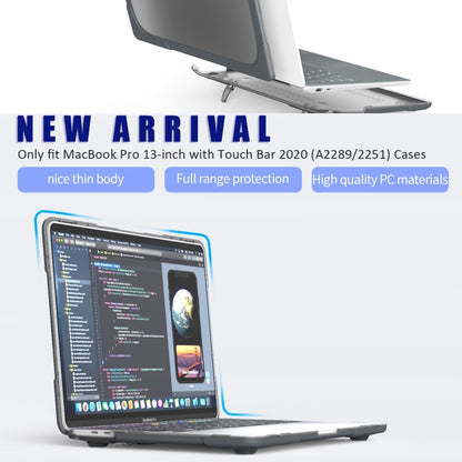 For MacBook Pro 13 inch 2022 & A2289 / A2251 / A2338 2020 PC + TPU Two Colors Laptop Protective Case(Grey) - MacBook Pro Cases by buy2fix | Online Shopping UK | buy2fix