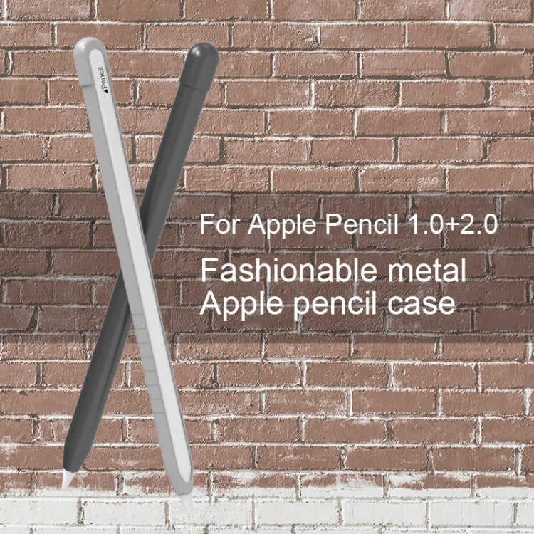 Metal Matte Non-slip Stylus Pen Protective Case for Apple Pencil 2 (Black) - Pencil Accessories by buy2fix | Online Shopping UK | buy2fix