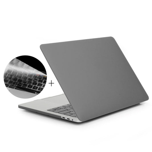 ENKAY Hat-Prince 2 in 1 Frosted Hard Shell Plastic Protective Case + Europe Version Ultra-thin TPU Keyboard Protector Cover for 2016 MacBook Pro 13.3 Inch with Touch Bar (A1706) (Grey) - MacBook Pro Cases by ENKAY | Online Shopping UK | buy2fix