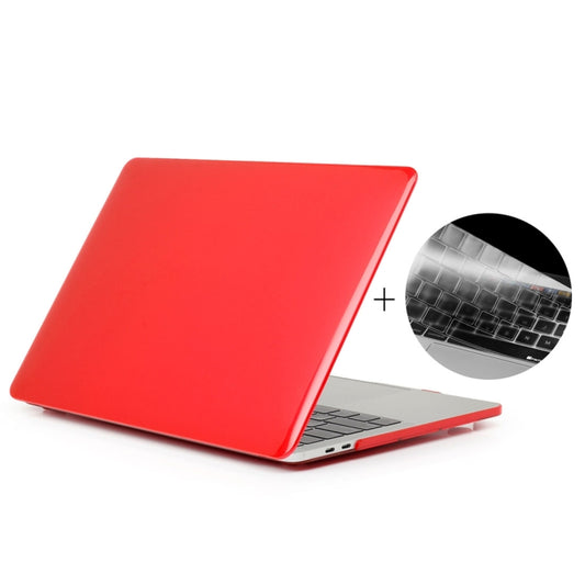 ENKAY Hat-Prince 2 in 1 Crystal Hard Shell Plastic Protective Case + Europe Version Ultra-thin TPU Keyboard Protector Cover for 2016 MacBook Pro 15.4 Inch with Touch Bar (A1707) (Red) - MacBook Pro Cases by ENKAY | Online Shopping UK | buy2fix