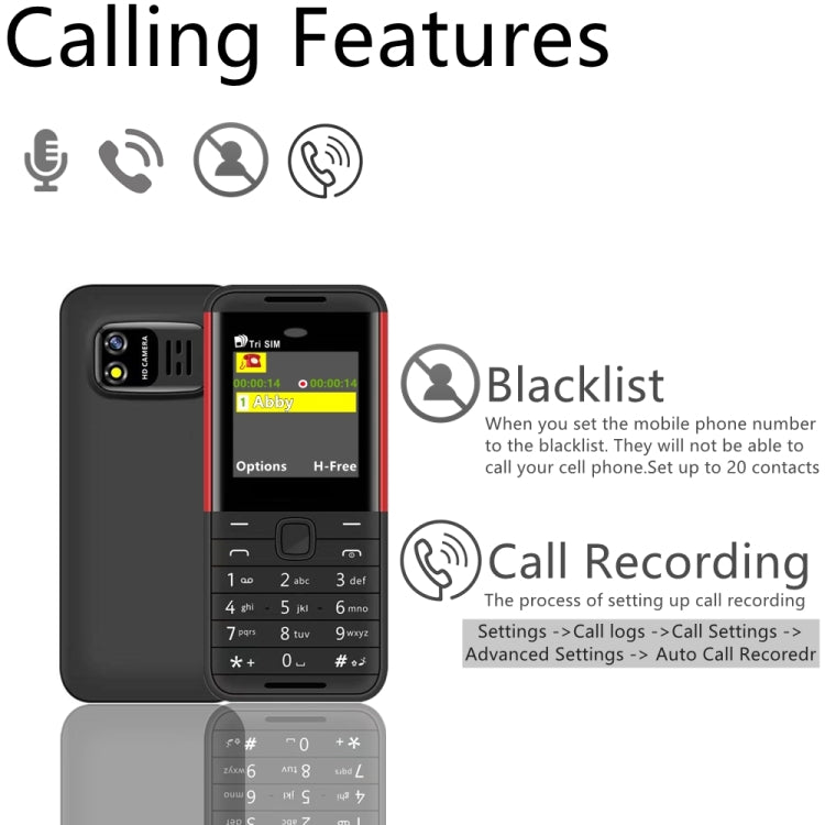 SERVO BM5310 Mini Mobile Phone, English Key, 1.33 inch, MTK6261D, 21 Keys, Support Bluetooth, FM, Magic Sound, Auto Call Record, GSM, Triple SIM (Black+green) - SERVO by SERVO | Online Shopping UK | buy2fix