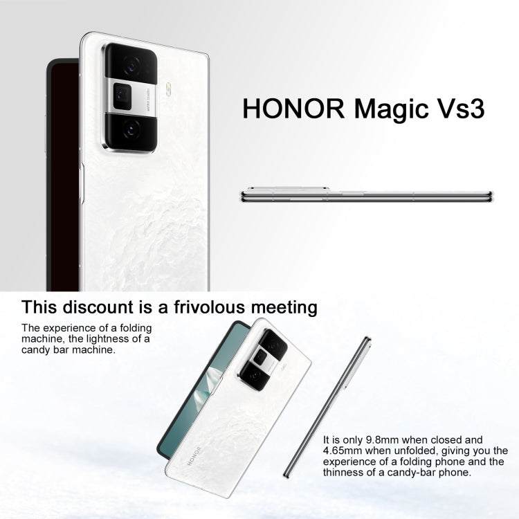 Honor Magic Vs3, 16GB+1TB, Side Fingerprint Identification 7.92 inch + 6.43 inch MagicOS 8.0.1 Snapdragon 8 Gen 2 Octa Core, Network: 5G, OTG, NFC (Black) - Honor by Huawei | Online Shopping UK | buy2fix