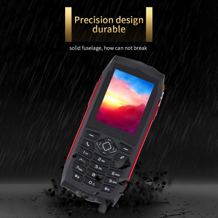 Rugtel R1D Rugged Phone, IP68 Waterproof Dustproof Shockproof, 2.4 inch, MTK6261D, 2000mAh Battery, Loud Box Speaker, FM, Network: 2G, Dual SIM (Red) - Others by Rugtel | Online Shopping UK | buy2fix