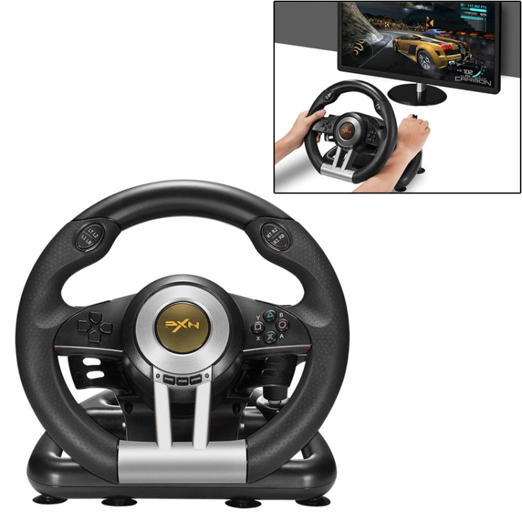 PXN-V3 Racing Game Steering Wheel for PC / PS3 / 4 / xbox one / switch(Black) - Gamepads by buy2fix | Online Shopping UK | buy2fix