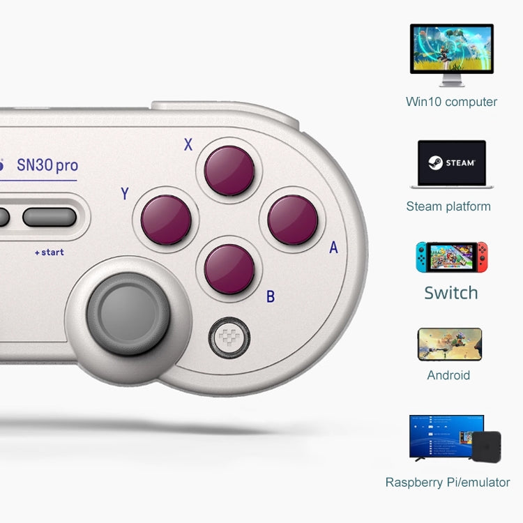 8BitDo SN30 Pro Bluetooth Gamepad Hall Version for Switch / Steam / PC / Android (White) - Gamepads by 8BitDo | Online Shopping UK | buy2fix