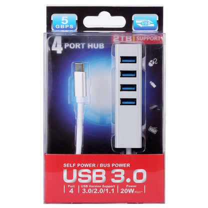 5Gbps Super Speed Self / Bus Power 4 Ports USB 3.0 to USB-C / Type-C HUB Converter (Silver) - USB HUB by buy2fix | Online Shopping UK | buy2fix