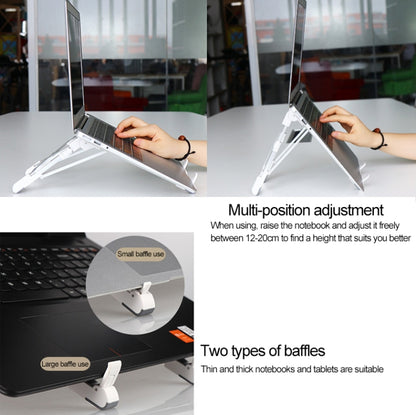 Aluminum Alloy Laptop Height Extender Holder Stand Folding Portable Computer Heat Dissipation Bracket, Size: 24.5x3.3x2.8cm (White) - MacBook Holder by buy2fix | Online Shopping UK | buy2fix