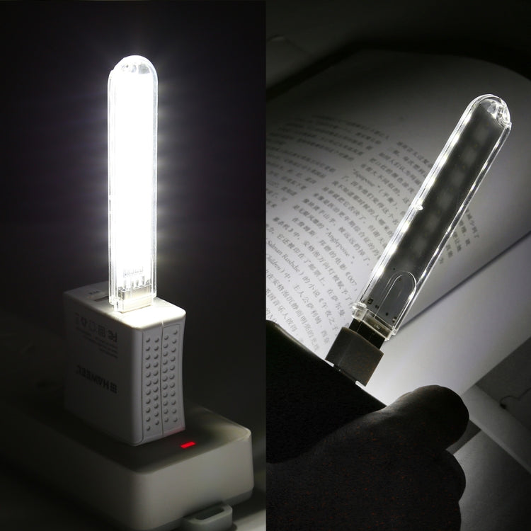 8LEDs 5V 200LM USB LED Book Light Portable Night Light, with 8 Pin Adapter(White Light) - USB Light by buy2fix | Online Shopping UK | buy2fix