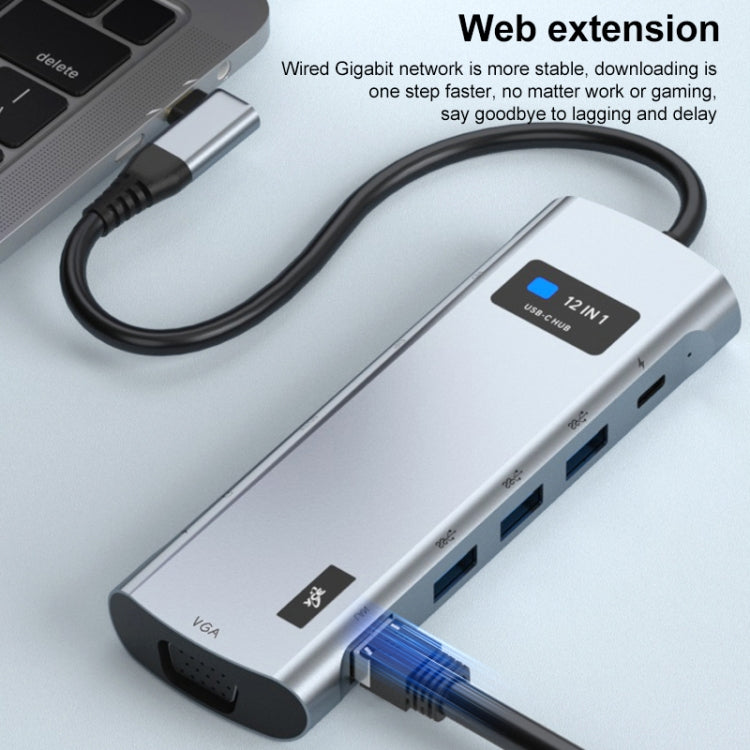 Z261 12 in 1 Elbow USB-C/Type-C to USB MST Smart Docking Station HUB Adapter - USB HUB by buy2fix | Online Shopping UK | buy2fix