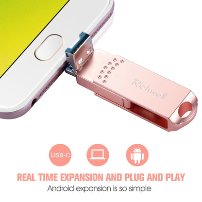 Richwell 3 in 1 16G Type-C + Micro USB + USB 3.0 Metal Flash Disk with OTG Function(Rose Gold) - U Disk & Card Reader by Richwell | Online Shopping UK | buy2fix