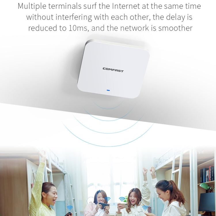 COMFAST CF-E395AX 3000Mbps WiFi6 2.4G & 5.8GHz Dual Band Indoor Wireless Ceiling AP - Wireless Routers by COMFAST | Online Shopping UK | buy2fix
