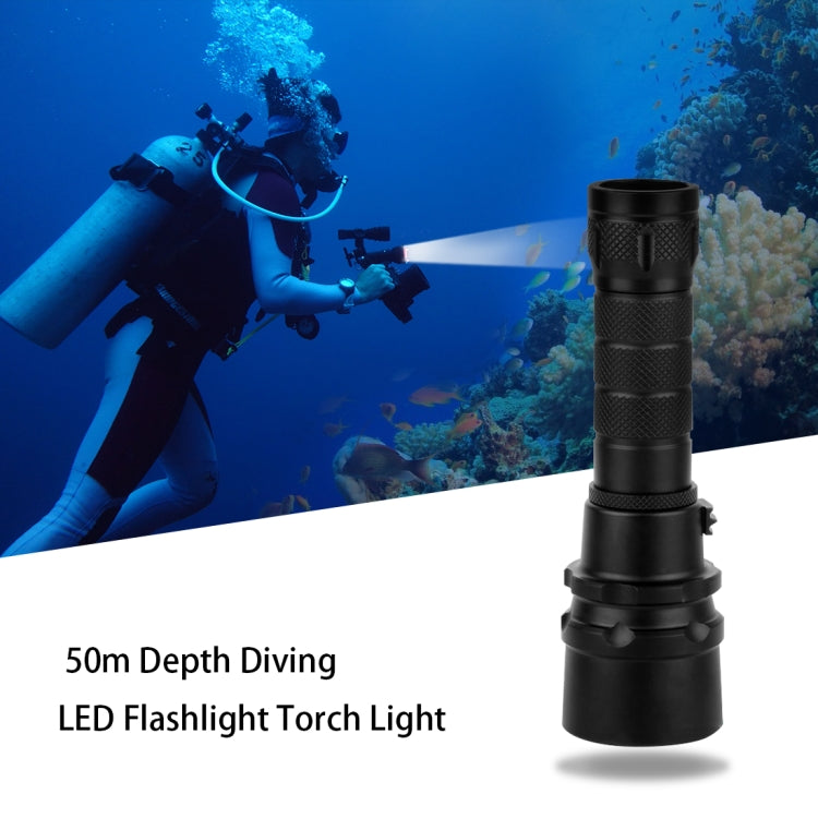 PULUZ 1000LM Aluminum Alloy 50m Depth Diving LED Flashlight Cold White Light Torch Light - Diving Flashlight by PULUZ | Online Shopping UK | buy2fix