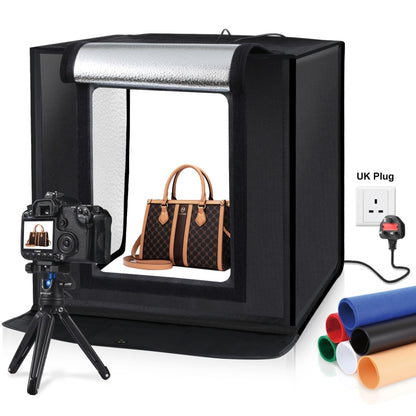 PULUZ 40cm Folding Portable 24W 5500K White Light Dimmable Photo Lighting Studio Shooting Tent Box Kit with 6 Colors (Black, Orange, White, Red, Green, Blue) Backdrops(UK Plug) -  by PULUZ | Online Shopping UK | buy2fix