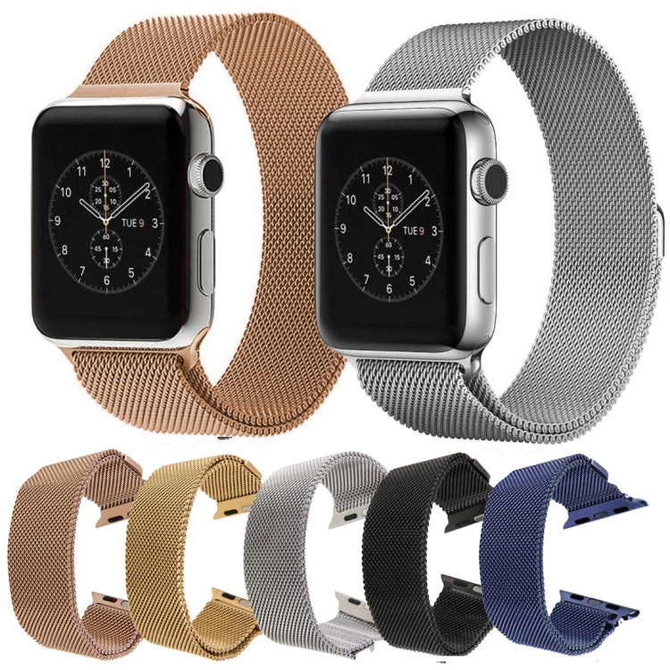 For Apple Watch 42mm Milanese Loop Magnetic Stainless Steel Watch Band(Rose Gold) - Watch Bands by buy2fix | Online Shopping UK | buy2fix