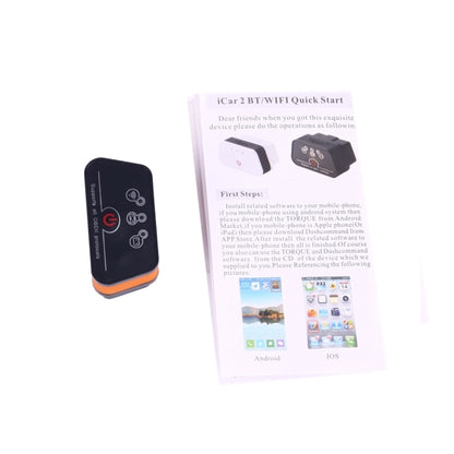 High Quality Super Mini Vgate iCar2 ELM327 OBDII WiFi Car Scanner Tool, Support Android & iOS(Black+Orange) - Code Readers & Scan Tools by Vgate | Online Shopping UK | buy2fix