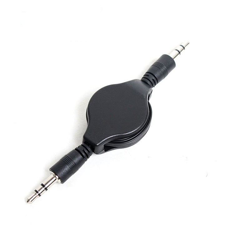 3.5mm Retractable Aux Audio Cable, Compatible with Phones, Tablets, Headphones, MP3 Player, Car/Home Stereo & More, Length: 11cm to 80cm(Black) - Cable & Splitter by buy2fix | Online Shopping UK | buy2fix