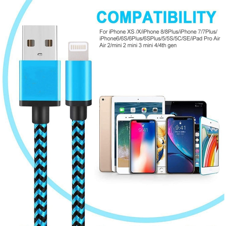 2m Woven Style 8 Pin to USB Sync Data / Charging Cable(Orange) - Normal Style Cable by buy2fix | Online Shopping UK | buy2fix