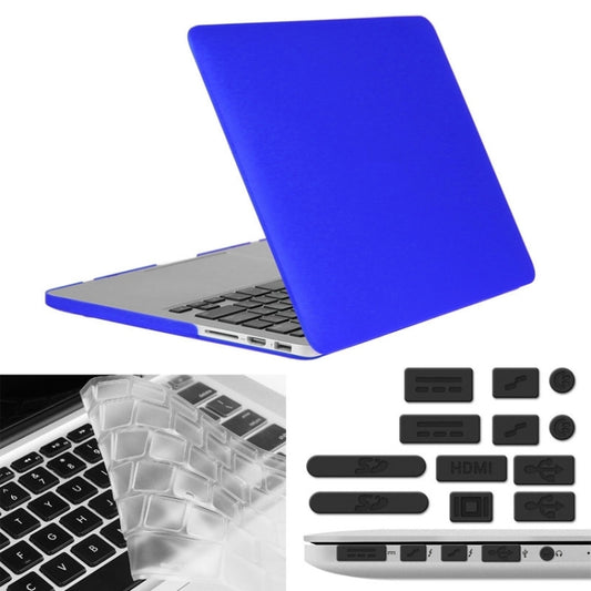 ENKAY for Macbook Pro Retina 13.3 inch (US Version) / A1425 / A1502 Hat-Prince 3 in 1 Frosted Hard Shell Plastic Protective Case with Keyboard Guard & Port Dust Plug(Dark Blue) - MacBook Pro Cases by ENKAY | Online Shopping UK | buy2fix