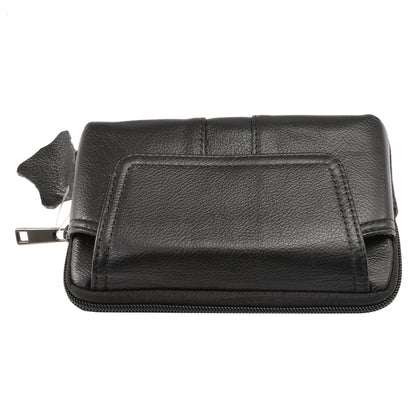 6.0 inch and Below Universal Genuine Leather Men Horizontal Style Case Waist Bag with Belt Hole, For Sony, Huawei, Meizu, Lenovo, ASUS, Cubot, Oneplus, Xiaomi, Ulefone, Letv, DOOGEE, Vkworld, and other Smartphones(Black) - More iPhone Cases by buy2fix | Online Shopping UK | buy2fix