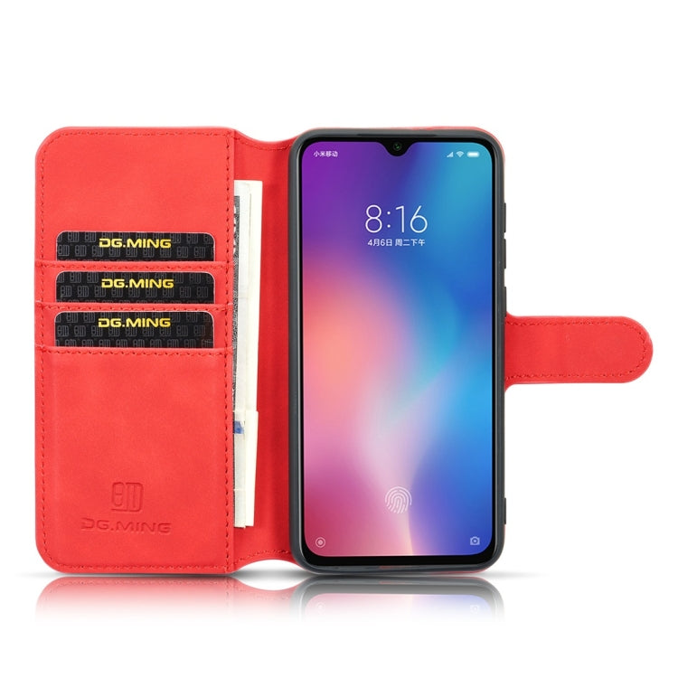 DG.MING Retro Oil Side Horizontal Flip Case for Galaxy A50, with Holder & Card Slots & Wallet (Red) - Galaxy Phone Cases by DG.MING | Online Shopping UK | buy2fix