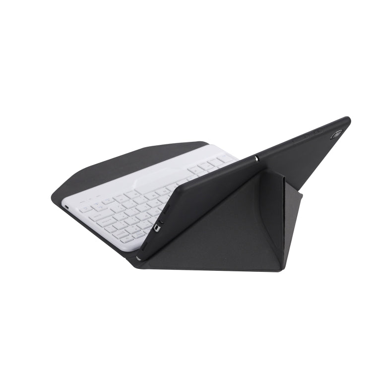 B610 Diamond Texture Triangle Back Holder Splittable Bluetooth Keyboard Leather Tablet Case for Samsung Galaxy Tab S6 Lite (White + Black) - Samsung Keyboard by buy2fix | Online Shopping UK | buy2fix