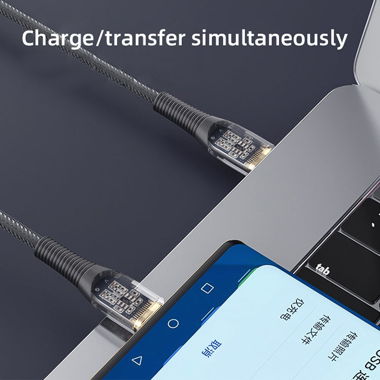 Mutural Li-CC009 1.2m 100W Transparent USB-C / Type-C to Type-C Charging Data Cable - USB-C & Type-C Cable by Mutural | Online Shopping UK | buy2fix