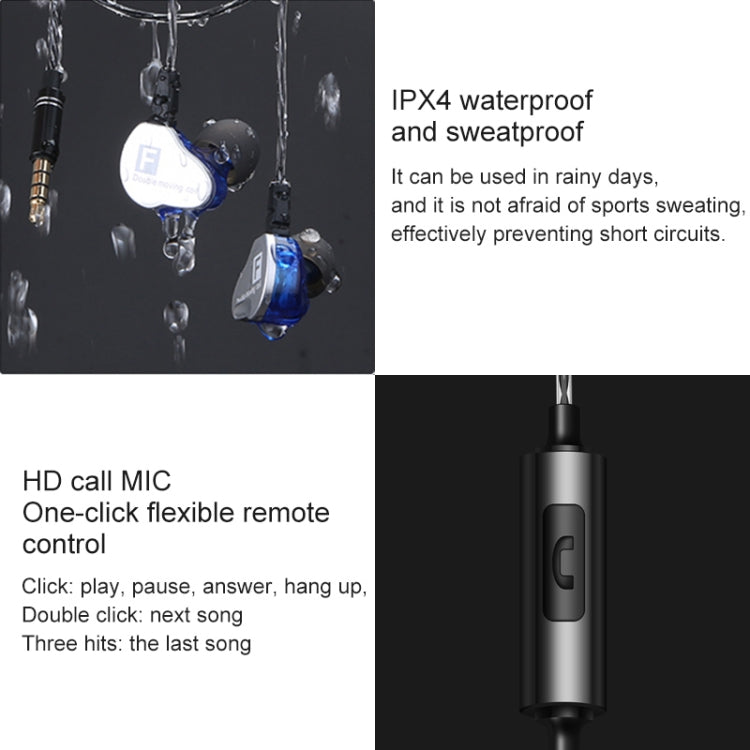 QKZ CK9 HiFi In-ear Four Unit Sports Music Headphones (Transparent) - Sport Earphone by QKZ | Online Shopping UK | buy2fix