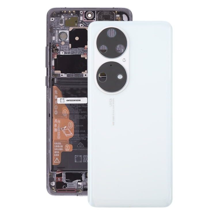 For Huawei P50 Pro Battery Back Cover with Camera Lens(White) - Back Cover by buy2fix | Online Shopping UK | buy2fix