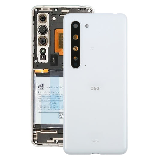 For Sharp Aquos R5G Original Battery Back Cover(White) - Others by buy2fix | Online Shopping UK | buy2fix