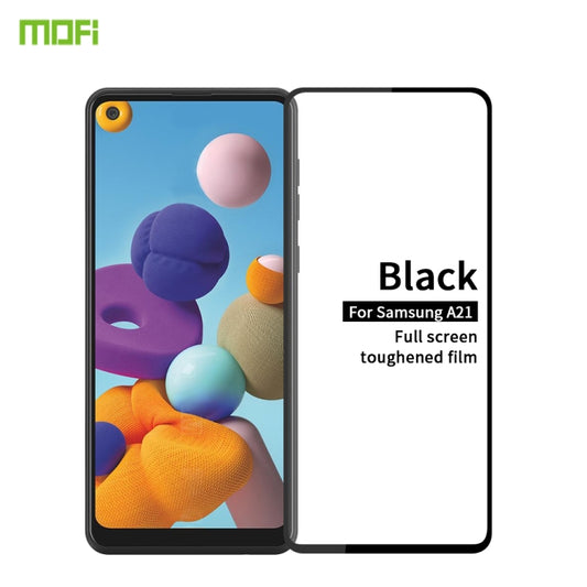 For Samsung Galaxy A21 MOFI 9H 2.5D Full Screen Tempered Glass Film(Black) - Galaxy Tempered Glass by MOFI | Online Shopping UK | buy2fix