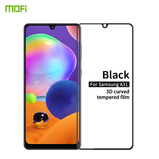 For Samsung Galaxy A31 MOFI 9H 3D Explosion-proof Curved Screen Tempered Glass Film(Black) - Galaxy Tempered Glass by MOFI | Online Shopping UK | buy2fix