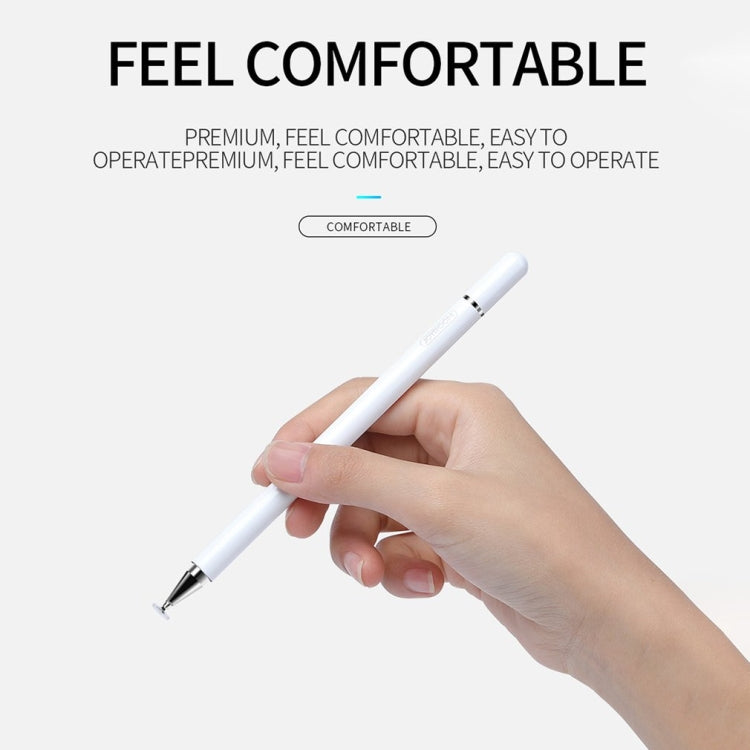 Imitation Porcelain 2 in 1 Mobile Phone Touch Screen Capacitive Pen for Apple / Huawei / Xiaomi / Samsung(White) - Pencil Accessories by buy2fix | Online Shopping UK | buy2fix