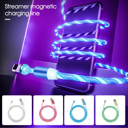 USB to 8 Pin Magnetic Suction Colorful Streamer Mobile Phone Charging  Cable, Length: 1m(Blue Light) - Charging Cable & Head by buy2fix | Online Shopping UK | buy2fix