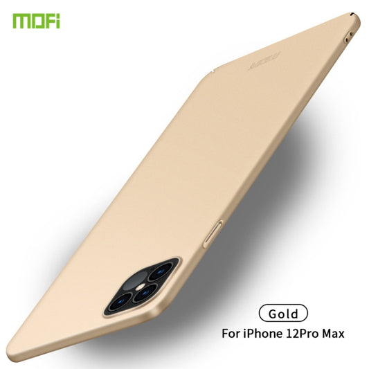 For iPhone 12 Pro Max MOFI Frosted PC Ultra-thin Hard Case(Gold) - iPhone 12 Pro Max Cases by MOFI | Online Shopping UK | buy2fix