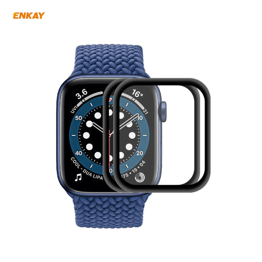 2 PCS For Apple Watch Series 6/5/4/SE 40mm ENKAY Hat-Prince 3D Full Screen PET Curved Hot Bending HD Screen Protector Film(Black) - Watch Cases by ENKAY | Online Shopping UK | buy2fix