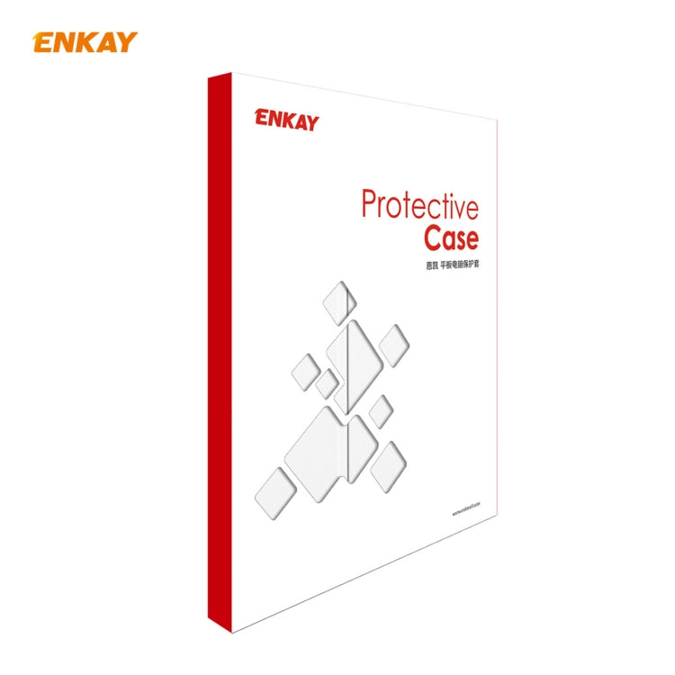 For iPad 10.2 2021 / 2020 / 2019 ENKAY ENK-8014 PU Leather + Plastic Smart Case with Three-folding Holder(White) - iPad 10.2 Cases by ENKAY | Online Shopping UK | buy2fix