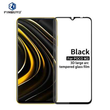 For Xiaomi Poco M3 PINWUYO 9H 3D Curved Full Screen Explosion-proof Tempered Glass Film(Black) -  by PINWUYO | Online Shopping UK | buy2fix