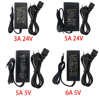 AC to DC 5V 24V Power Adapter Power Supply LED Driver Lighting Transformer 3A 5A 6A Converter Charger For LED Strip Lights US plug(5A 24V) - Power Supplies by buy2fix | Online Shopping UK | buy2fix
