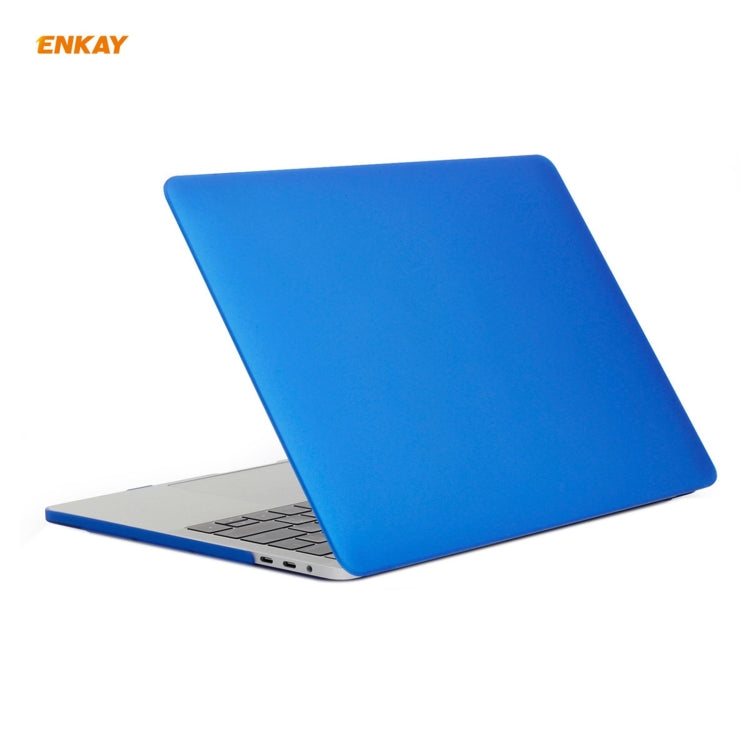 ENKAY 3 in 1 Matte Laptop Protective Case + US Version TPU Keyboard Film + Anti-dust Plugs Set for MacBook Pro 16 inch A2141 (with Touch Bar)(Dark Blue) - MacBook Pro Cases by ENKAY | Online Shopping UK | buy2fix