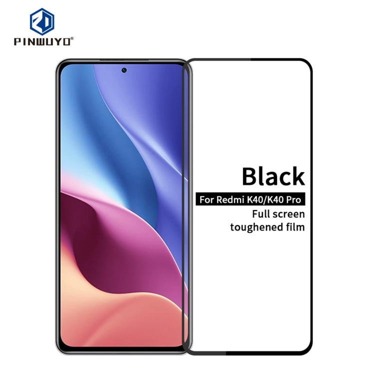 For Xiaomi Redmi K40 / K40 Pro PINWUYO 9H 2.5D Full Screen Tempered Glass Film(Black) -  by PINWUYO | Online Shopping UK | buy2fix