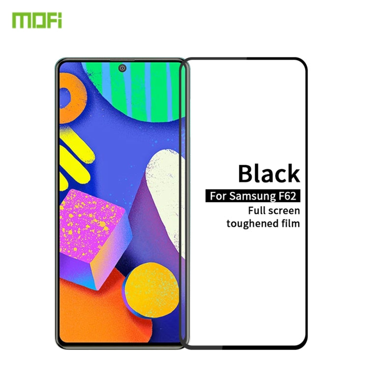 For Samsung Galaxy F62 MOFI 9H 2.5D Full Screen Tempered Glass Film(Black) - Galaxy Tempered Glass by MOFI | Online Shopping UK | buy2fix