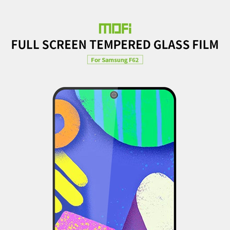 For Samsung Galaxy F62 MOFI 9H 2.5D Full Screen Tempered Glass Film(Black) - Galaxy Tempered Glass by MOFI | Online Shopping UK | buy2fix